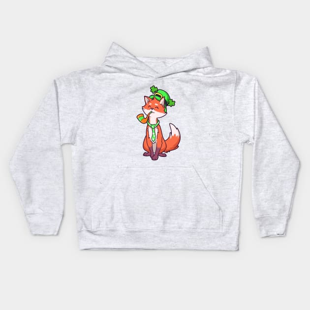 Fox Leprechaun - St Patricks Fox Kids Hoodie by Modern Medieval Design